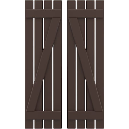 Americraft 4-Board (2 Batten) Wood Spaced Board-n-Batten Shutters W/ Z-Bar, ARW102SB415X36TBH